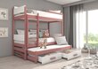 Narivoodi Adrk Furniture Queen, 80x180 cm, valge/roosa hind ja info | Lastevoodid | hansapost.ee