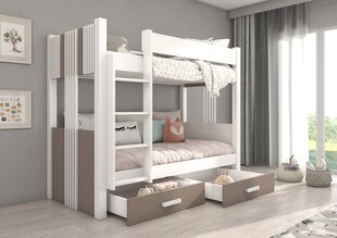 Кровать двухъярусная ADRK Furniture Arta 90x200 см, белый/коричневый цвет цена и информация | Детские кровати | hansapost.ee
