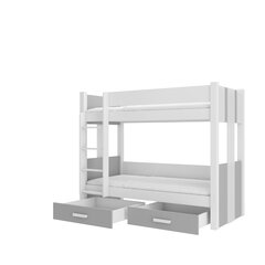 Кровать двухъярусная ADRK Furniture Arta с матрасом, 80х180 см, белый/серый цвет цена и информация | Детские кровати | hansapost.ee