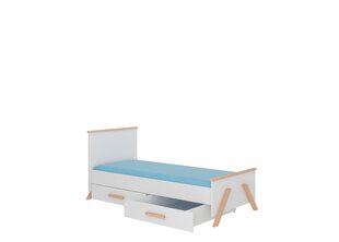 Кровать ADRK Furniture Koral 80x180 см, белый/коричневый цвет цена и информация | Детские кровати | hansapost.ee