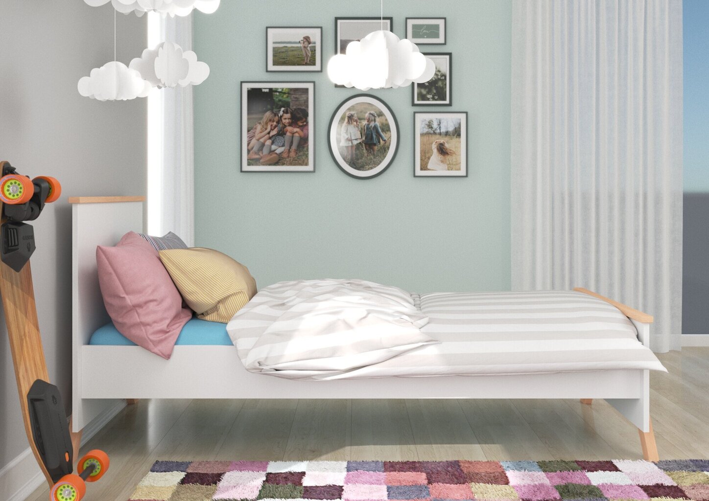 Voodi Adrk Furniture Koral, 80x180 cm, valge/pruun hind ja info | Lastevoodid | hansapost.ee