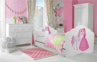 Детская кроватка Adrk Furniture Casimo Princess with horse, 80х160 см, белая цена и информация | Детские кровати | hansapost.ee