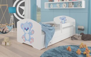 Lastevoodi Adrk Furniture Pepe blue Bear, 80x160 cm, valge цена и информация | Детские кровати | hansapost.ee