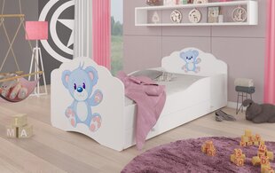 Детская кроватка Adrk Furniture Casimo Bear, 70х140 см, белый/синий цвет цена и информация | Детские кровати | hansapost.ee