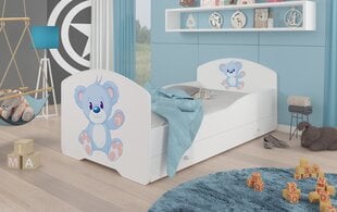 Детская кровать Adrk Furniture Pepe blue Bear, 70x140 см, белая цена и информация | Детские кровати | hansapost.ee