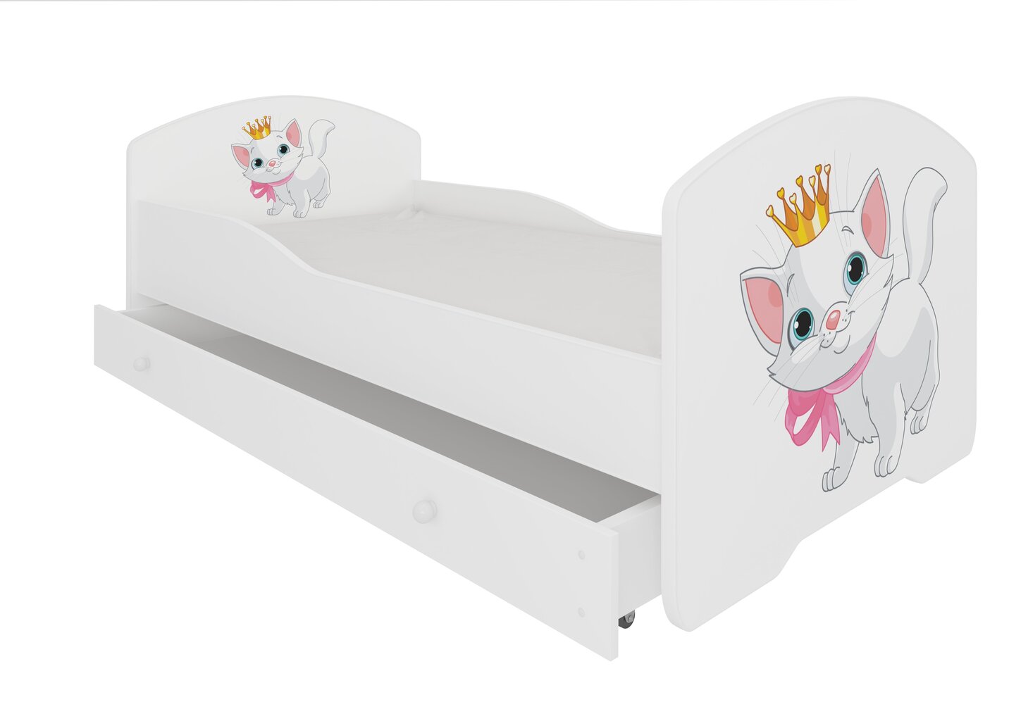 Lastevoodi Adrk Furniture Pepe cat, 80x160 cm, valge цена и информация | Lastevoodid | hansapost.ee