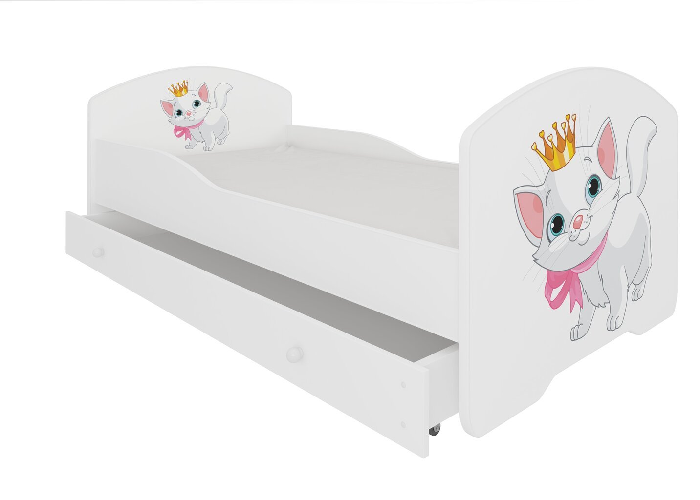 Lastevoodi Adrk Furniture Pepe cat, 70x140 cm, valge hind ja info | Lastevoodid | hansapost.ee