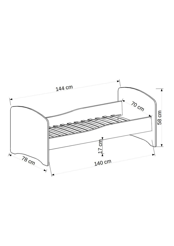 Lastevoodi Adrk Furniture Gonzalo digger, 70x140 cm, valge hind ja info | Lastevoodid | hansapost.ee