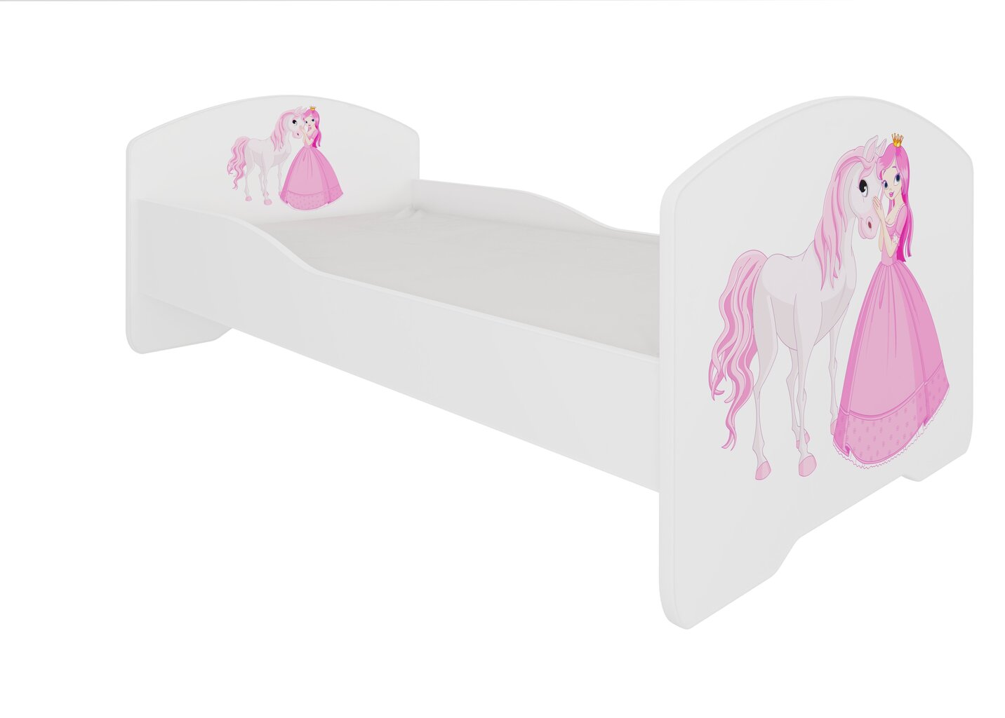 Lastevoodi Adrk Furniture Pepe Princess and horse, 70x140 cm, valge hind ja info | Lastevoodid | hansapost.ee