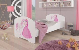 Детская кроватка Adrk Furniture Pepe Princess and horse, 70х140 см, белая цена и информация | Детские кровати | hansapost.ee