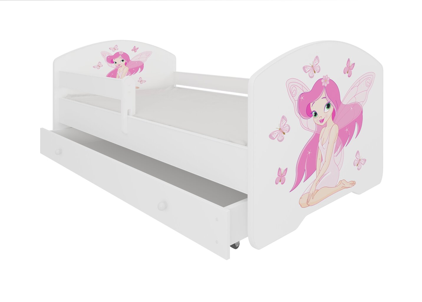 Lastevoodi Adrk Furniture Pepe Girl with wings, 70x140 cm, valge hind ja info | Lastevoodid | hansapost.ee