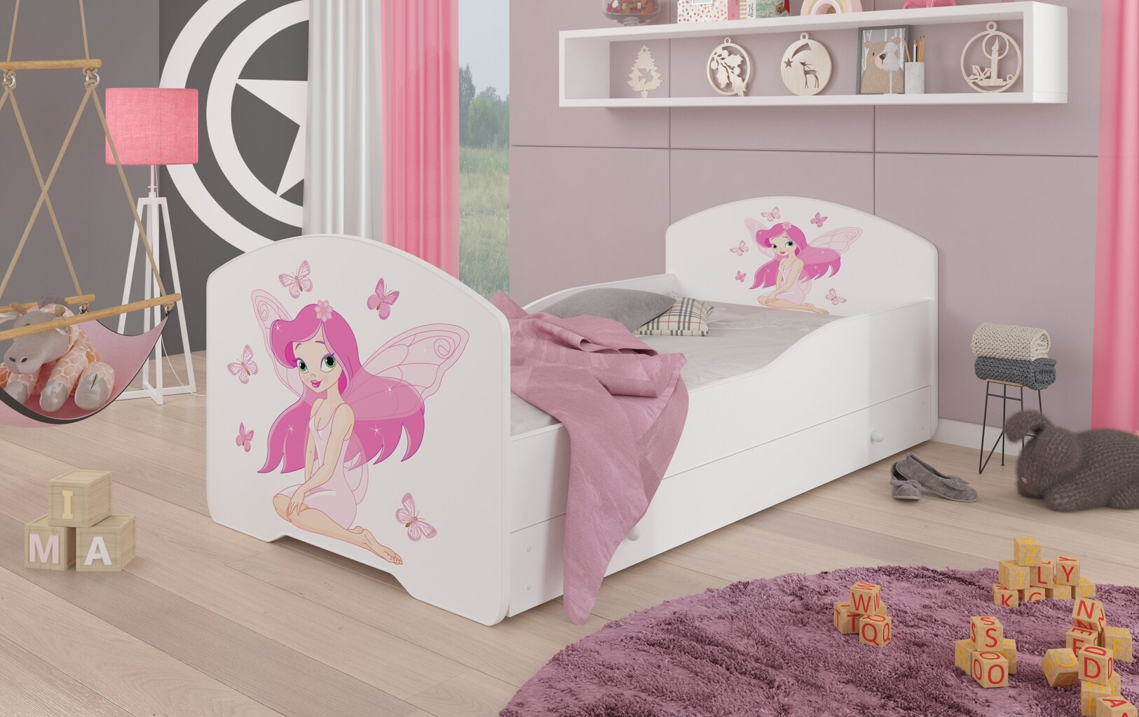 Lastevoodi Adrk Furniture Pepe Girl with wings, 70x140 cm, valge цена и информация | Lastevoodid | hansapost.ee