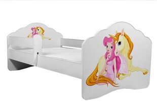 Lastevoodi Adrk Furniture Casimo Girl with unicorn, 70x140 cm, valge цена и информация | Детские кровати | hansapost.ee