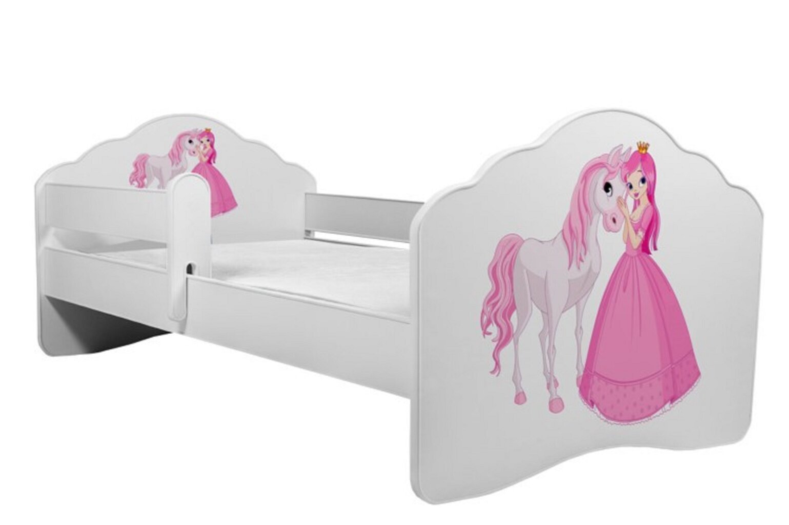 Lastevoodi Adrk Furniture Casimo Princess with horse, 70x140 cm, valge цена и информация | Lastevoodid | hansapost.ee