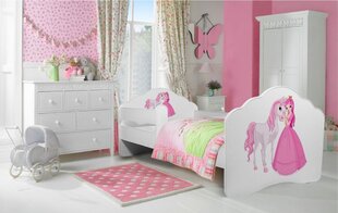 Lastevoodi Adrk Furniture Casimo Princess with horse, 70x140 cm, valge hind ja info | Lastevoodid | hansapost.ee