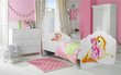 Lastevoodi Adrk Furniture Casimo Girl with unicorn, 80x160 cm, valge цена и информация | Lastevoodid | hansapost.ee