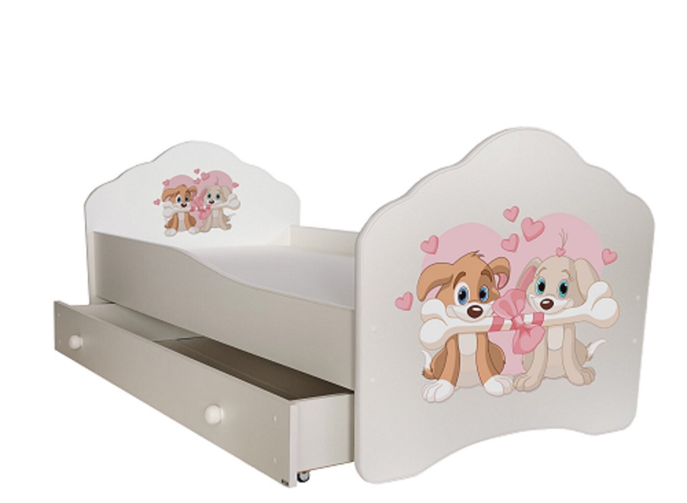 Lastevoodi Adrk Furniture Casimo two dogs, 80x160 cm, valge hind ja info | Lastevoodid | hansapost.ee