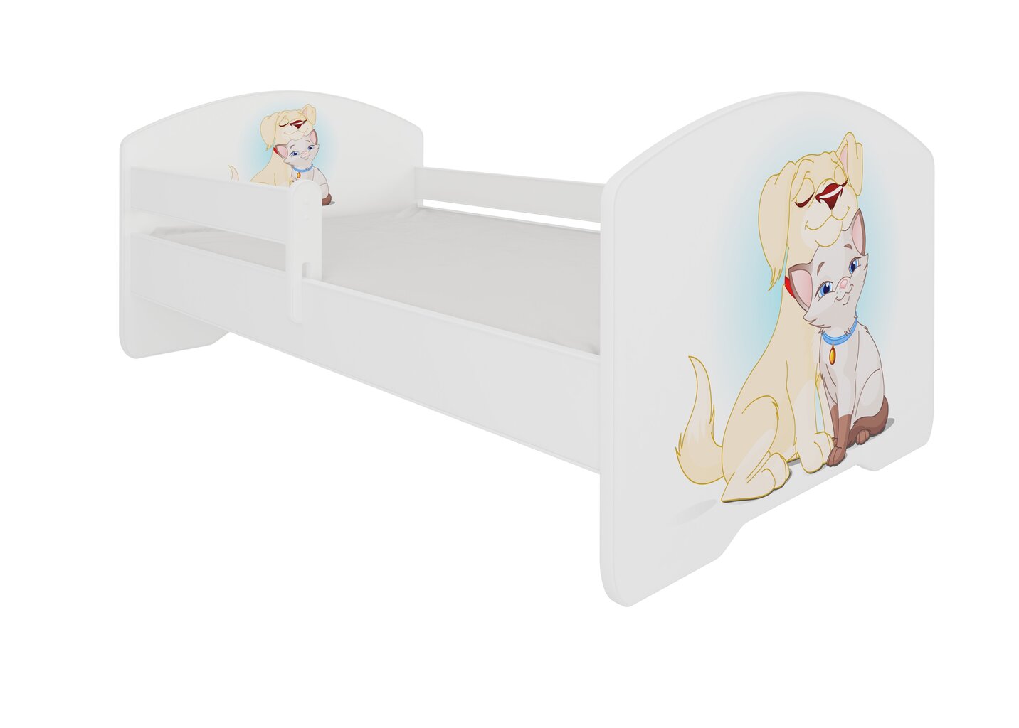 Lastevoodi Adrk Furniture Pepe dog and cat, 70x140 cm, valge hind ja info | Lastevoodid | hansapost.ee