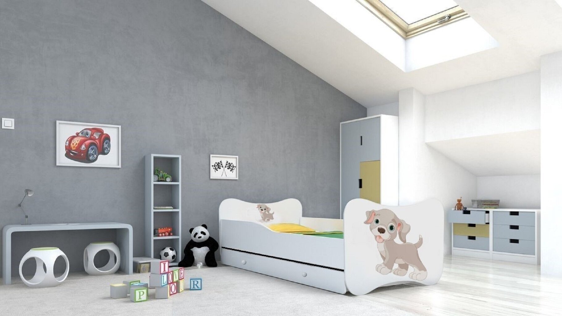 Lastevoodi Adrk Furniture Gonzalo dog, 70x140 cm, valge цена и информация | Lastevoodid | hansapost.ee