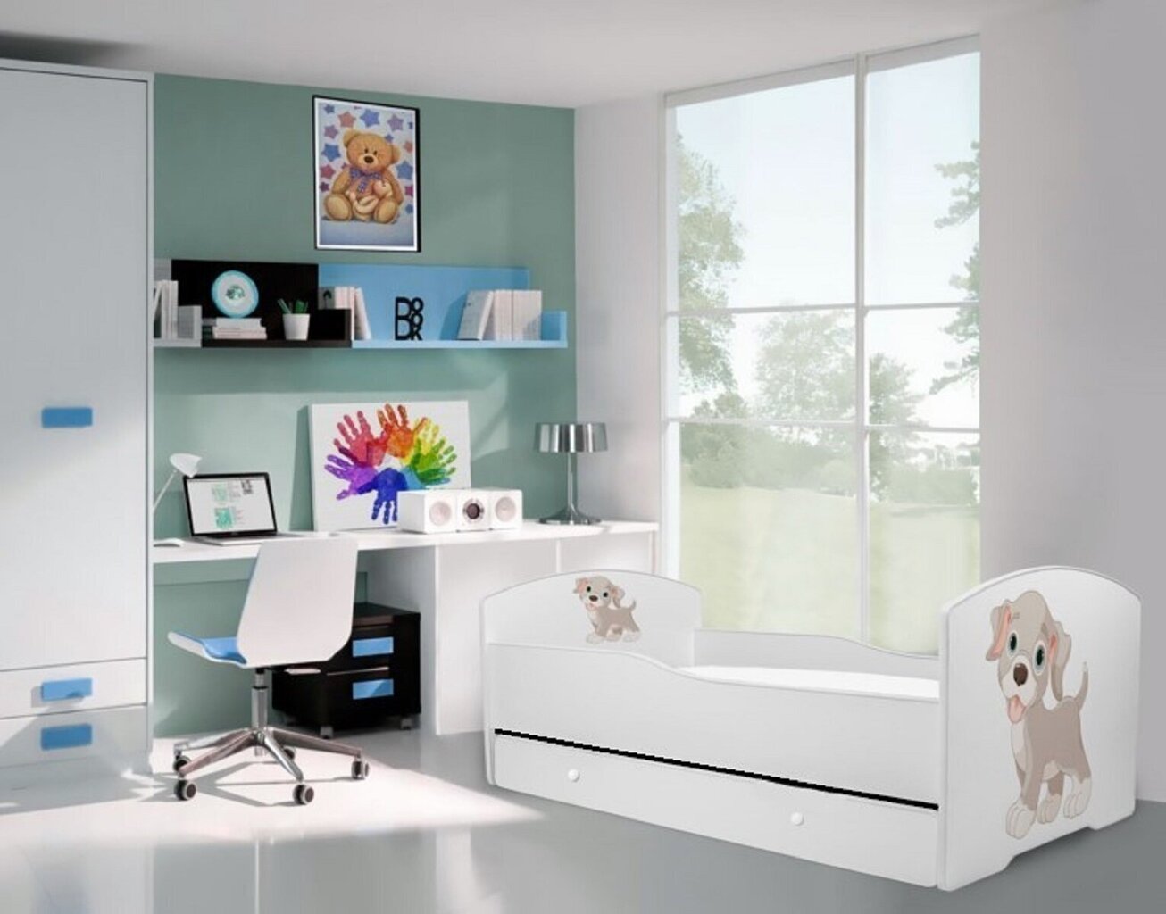 Lastevoodi Adrk Furniture Pepe dog, 80x160 cm, valge цена и информация | Lastevoodid | hansapost.ee