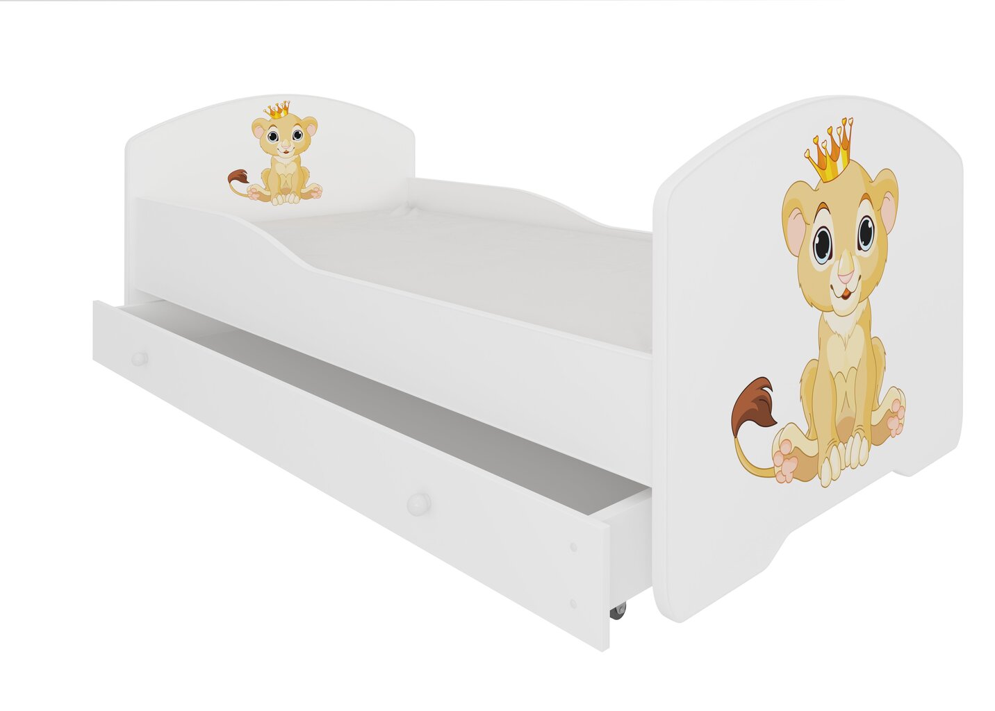 Lastevoodi Adrk Furniture Pepe Lion, 70x140 cm, valge цена и информация | Lastevoodid | hansapost.ee