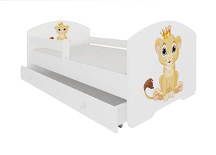 Детская кровать Adrk Furniture Pepe Lion, 70x140 см, белый цвет цена и информация | Детские кровати | hansapost.ee
