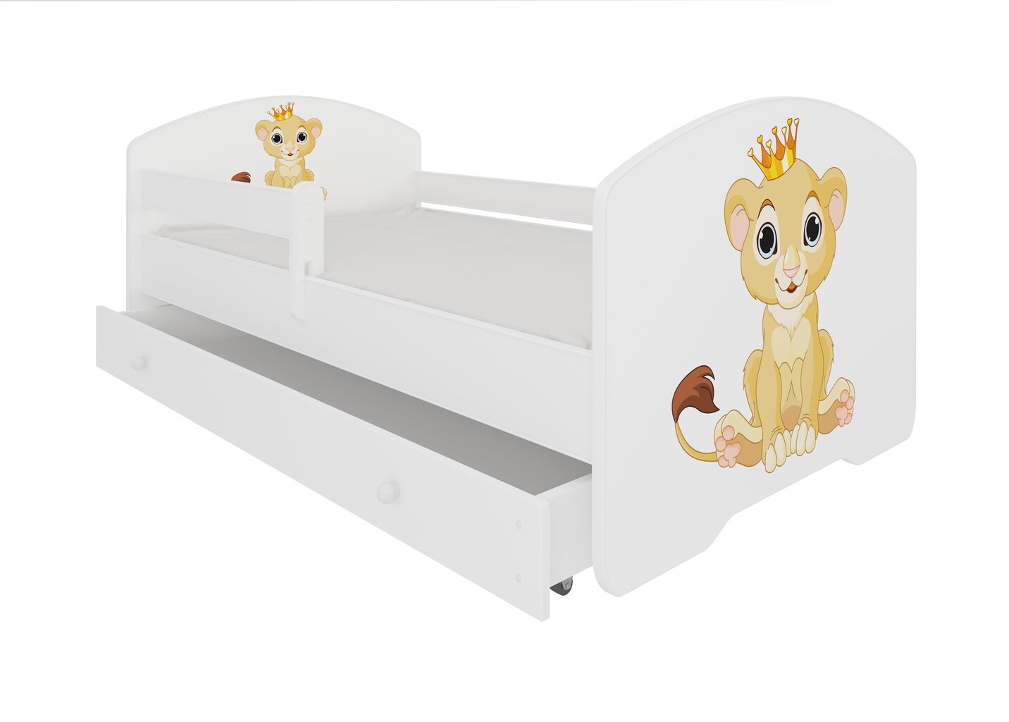 Lastevoodi Adrk Furniture Pepe Lion, 70x140 cm, valge hind ja info | Lastevoodid | hansapost.ee