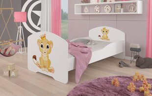 Lastevoodi Adrk Furniture Pepe Lion, 80x160 cm, valge hind ja info | Lastevoodid | hansapost.ee