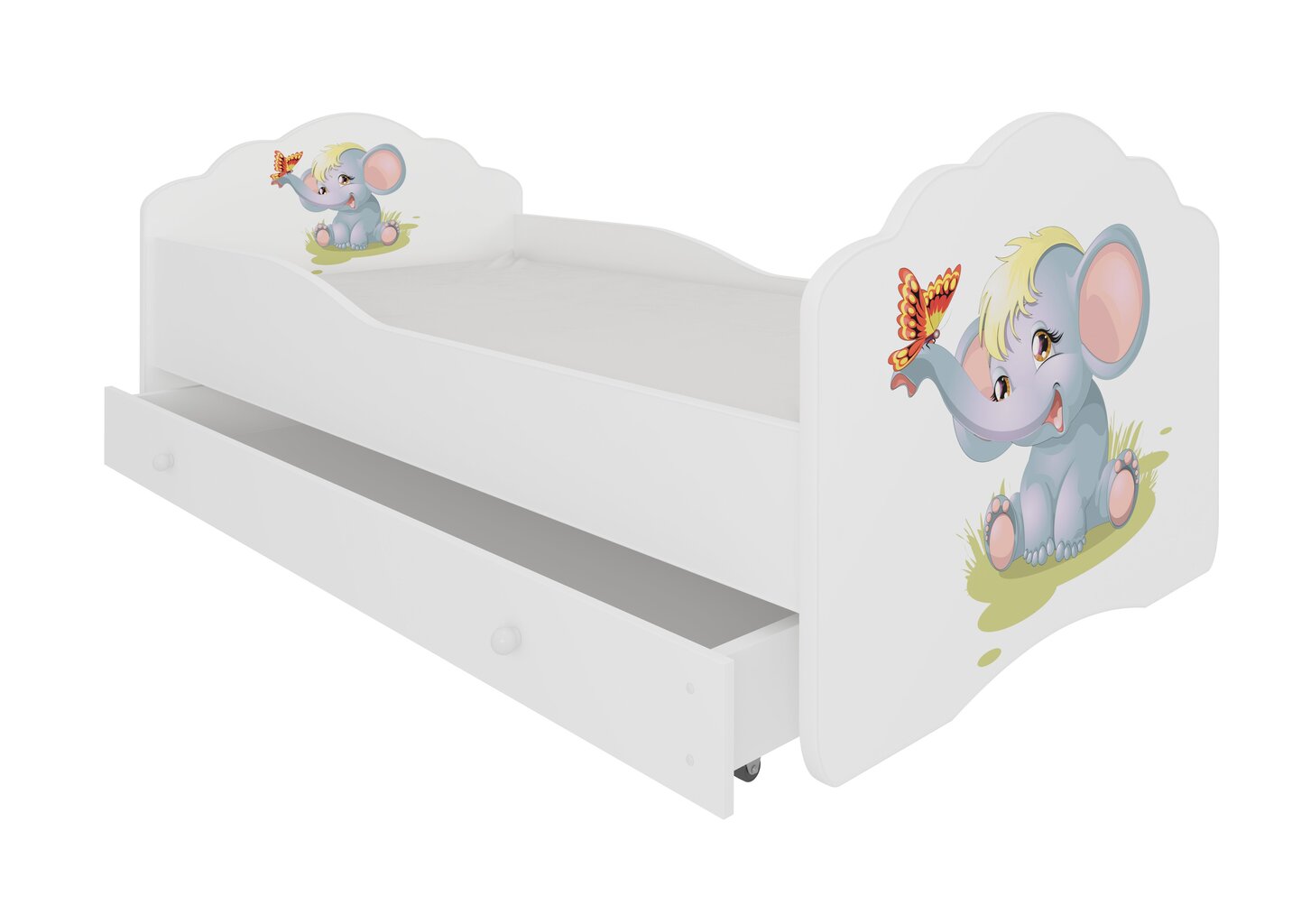 Lastevoodi Adrk Furniture Casimo Elephant, 80x160 cm, valge hind ja info | Lastevoodid | hansapost.ee