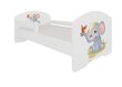 Lastevoodi Adrk Furniture Pepe Elephant, 70x140 cm, valge цена и информация | Lastevoodid | hansapost.ee