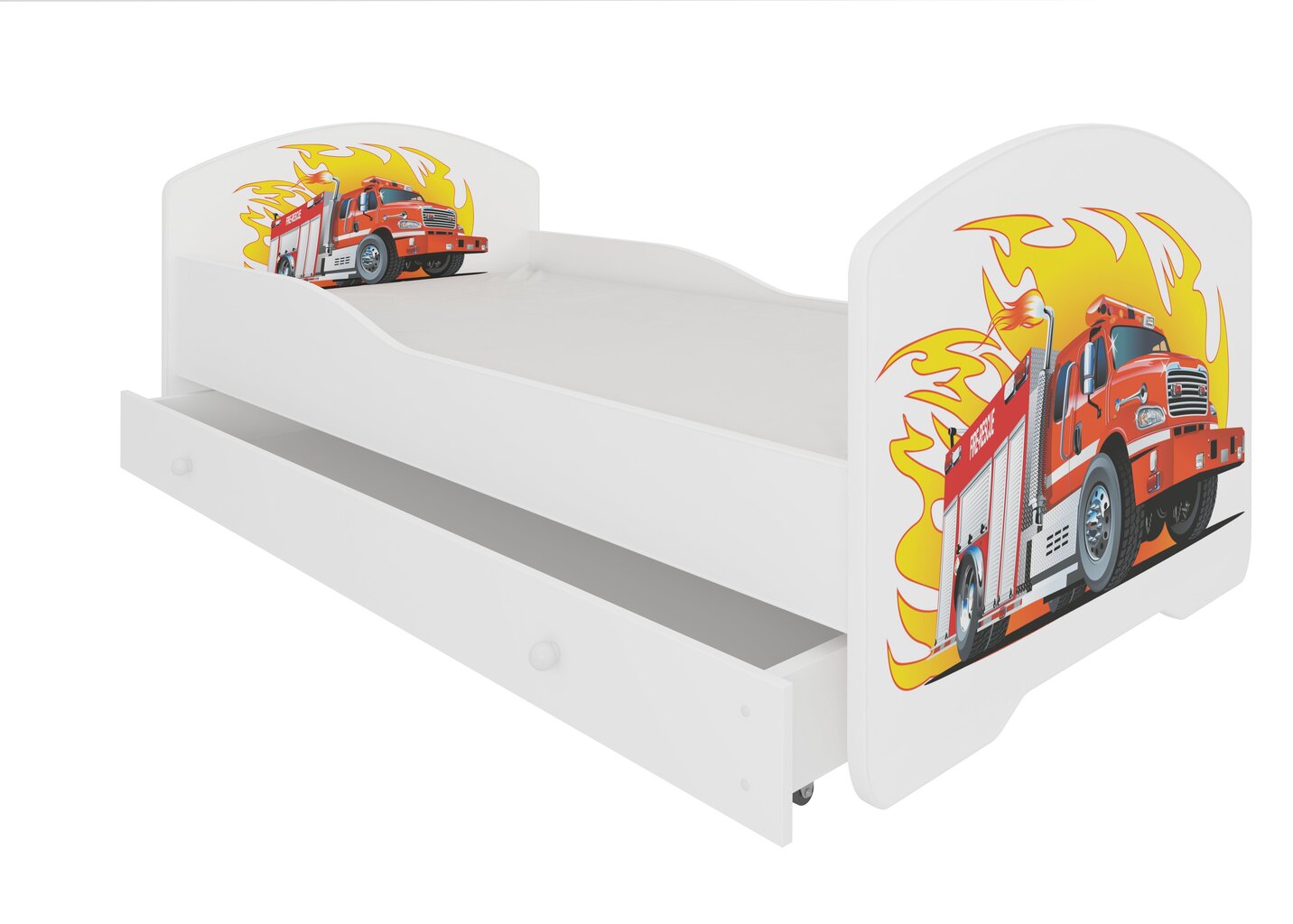 Lastevoodi Adrk Furniture Pepe Fire truck, 80x160 cm, valge hind ja info | Lastevoodid | hansapost.ee