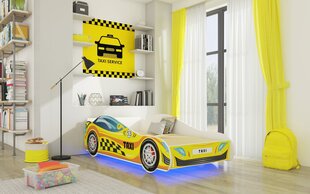 Lastevoodi Adrk Furniture Led Taxi, 70x140 cm, kollane hind ja info | Lastevoodid | hansapost.ee