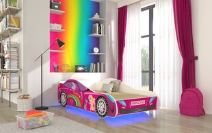 Детская кроватка Adrk Furniture LED Car, 80x160 см, розовый цвет цена и информация | Детские кровати | hansapost.ee
