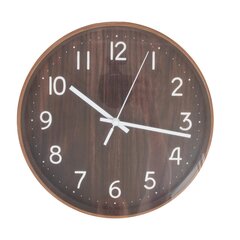Настенные часы WOODY D30см, текстура темного дерева цена и информация | Часы | hansapost.ee