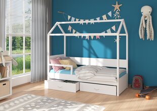 Кровать ADRK Furniture Otello 90x200 см с боковой защитой, белый цвет цена и информация | Детские кровати | hansapost.ee