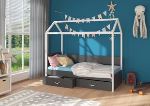 Voodi Adrk Furniture Otello, 90x200 cm, valge/must цена и информация | Детские кровати | hansapost.ee