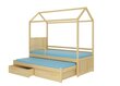 Voodi Adrk Furniture Jonasek koos küljekaitsega 90x200, pruun цена и информация | Lastevoodid | hansapost.ee