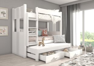 Narivoodi Adrk Furniture Artema koos madratsitega, 80x180 cm, valge hind ja info | Lastevoodid | hansapost.ee