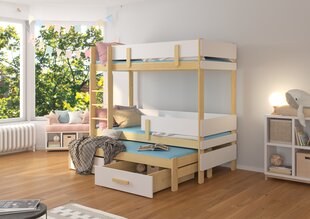 Кровать двухъярусная ADRK Furniture Etapo 80x180 см, белый/коричневый цвет цена и информация | Детские кровати | hansapost.ee