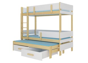 Кровать двухъярусная ADRK Furniture Etapo 80x180 см, белый/коричневый цвет цена и информация | Детские кровати | hansapost.ee