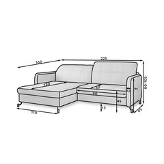 Pehme nurgadiivan Lorelle, hall price and information | Corner sofas and corner sofa beds | hansapost.ee