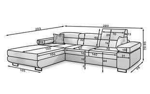 Pehme nurgadiivan Eltap Armando, hall цена и информация | Угловые диваны | hansapost.ee