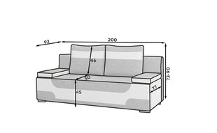 Diivan Area, sinine/valge price and information | Sofa beds and sofas | hansapost.ee