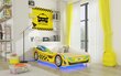 Lastevoodi Adrk Furniture Led Taxi, 80x160 cm, kollane цена и информация | Lastevoodid | hansapost.ee