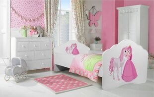 Lastevoodi Adrk Furniture Casimo Princess with horse, 80x160 cm, valge цена и информация | Детские кровати | hansapost.ee