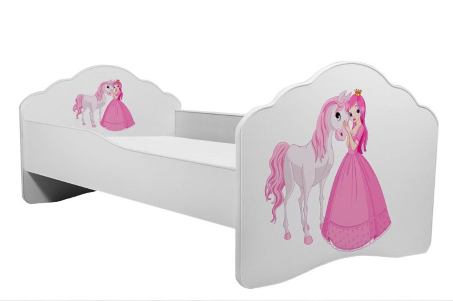 Lastevoodi Adrk Furniture Casimo Princess with horse, 80x160 cm, valge hind ja info | Lastevoodid | hansapost.ee