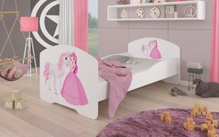 Детская кроватка Adrk Furniture Pepe Princess and horse, 80х160 см, белого цвета цена и информация | Детские кровати | hansapost.ee