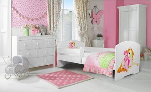 Lastevoodi Adrk Furniture Pepe Girl with unicorn, 80x160 cm, valge цена и информация | Детские кровати | hansapost.ee