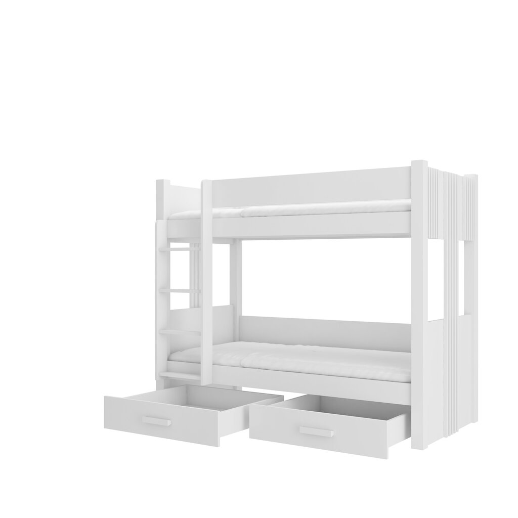 Narivoodi Adrk Furniture Arta koos madratsiga, 80x180 cm, valge hind ja info | Lastevoodid | hansapost.ee