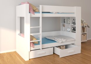 Narivoodi Adrk Furniture Garet, 90x200 cm, valge/hall цена и информация | Детские кровати | hansapost.ee